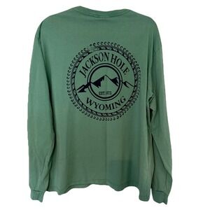 Jackson Hole Wyoming Long Sleeve Cotton Graphic T-Shirt Soft T‎ Size XL